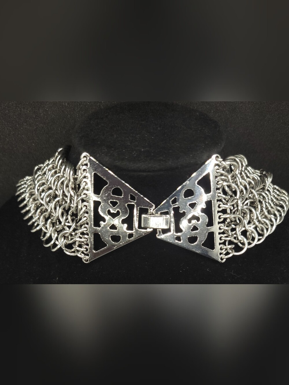 Stainless Steel Chainmail Bowtie Statement Choker Necklace